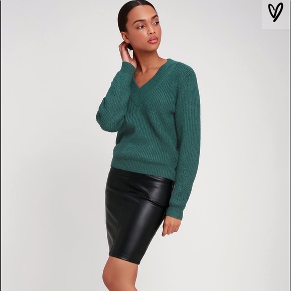 Lulu’s teal knit sweater NWT - Picture 5 of 6